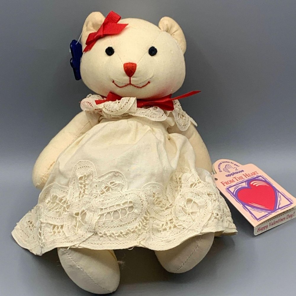 Applause Vintage Fabric Jointed Teddy Bear 11"